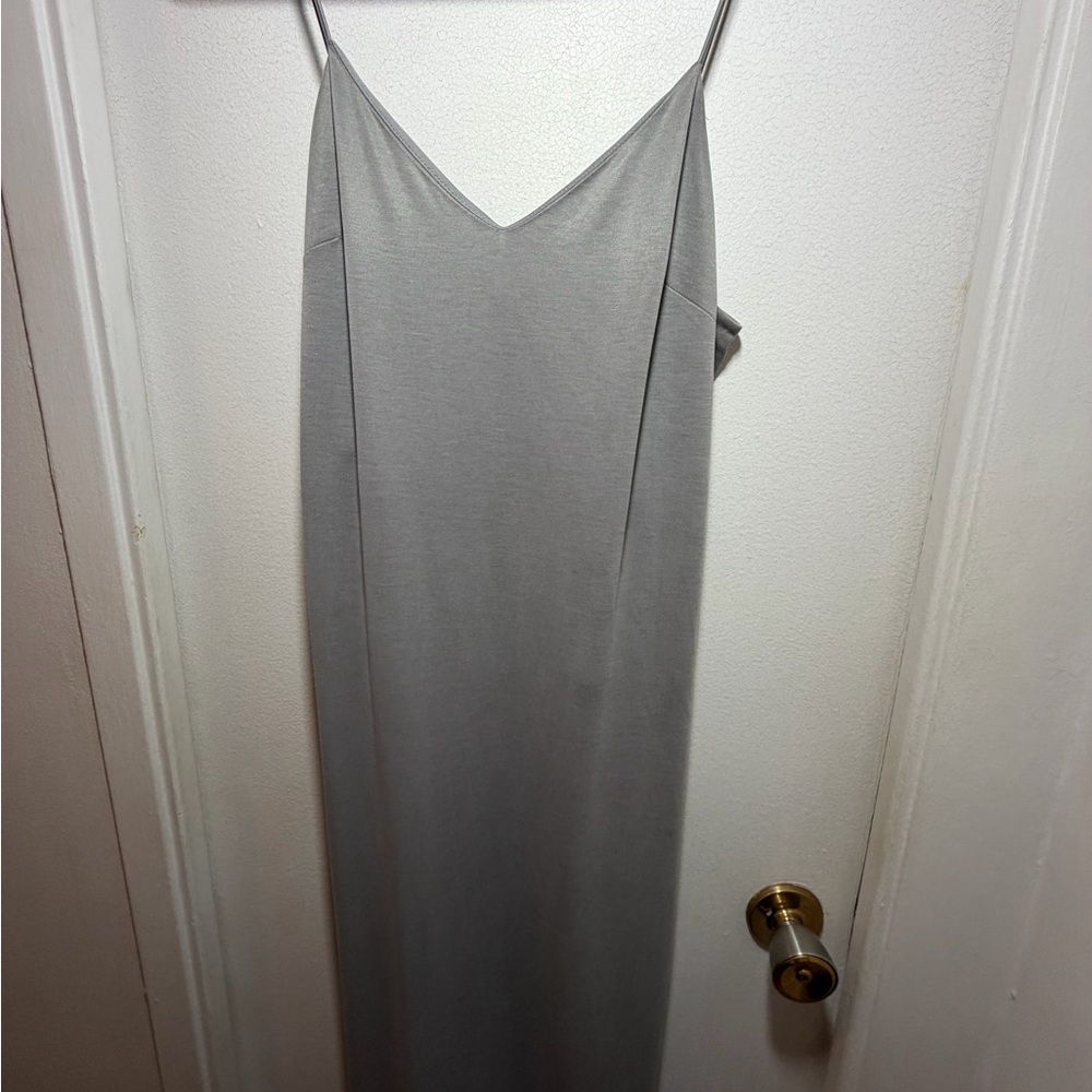 Topshop Light Grey Maxi Slip Dress